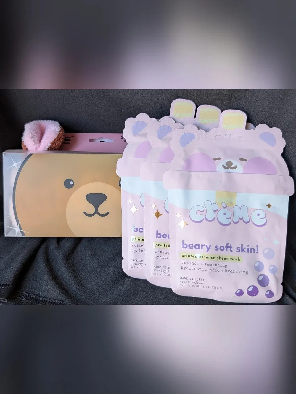 ❤️ Crème Shop Bundle! Teddy Spa Headband, 3 Beary Soft Skin! Retinol Masks